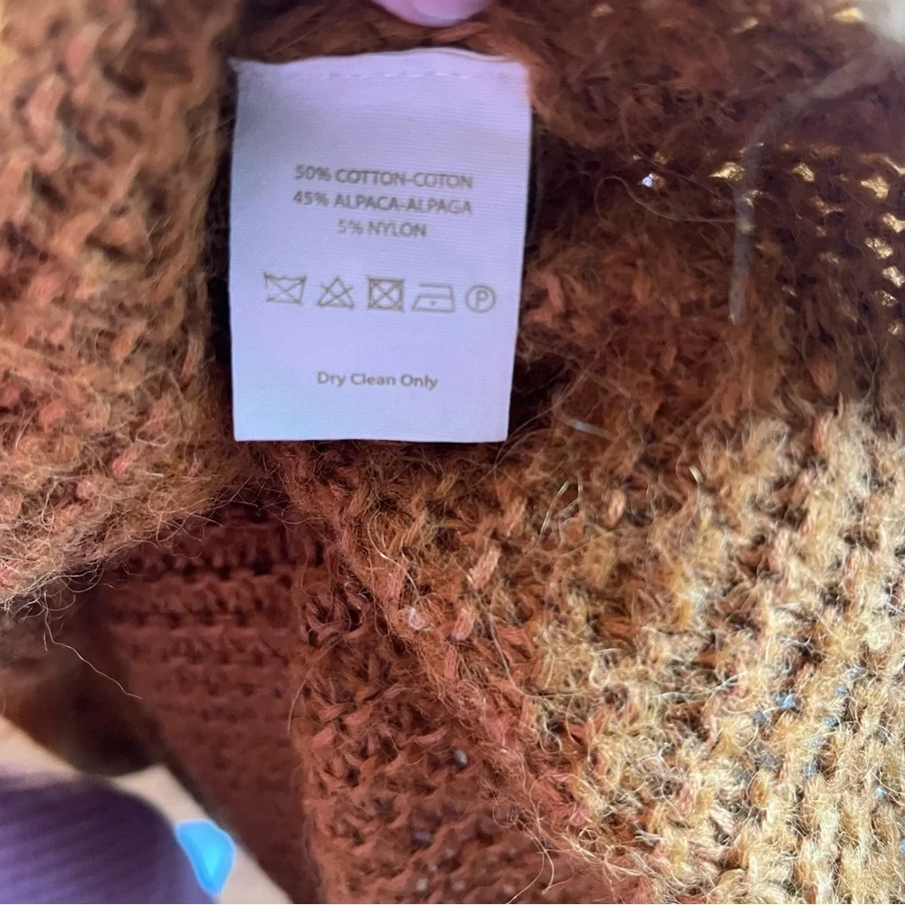 Free People Gossamer alpaca wool blend oversized sweater, terracotta. Small